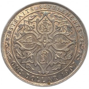 Straits Settlements, 1 dolar, 1907 H