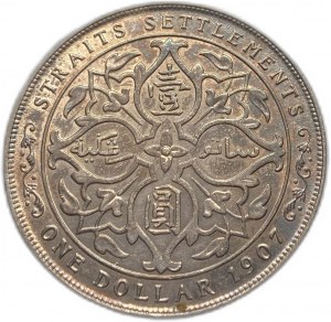 Straits Settlements, 1 dolar, 1907 H