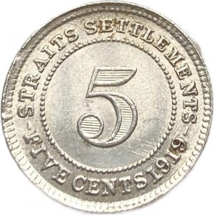 Straits Settlements, 5 Cents, 1919