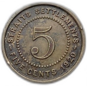 Straits Settlements, 5 Cents, 1920