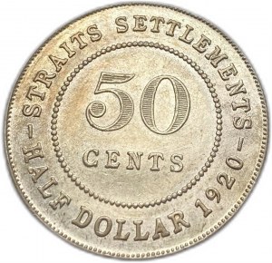 Straits Settlements, 50 Cents, 1920