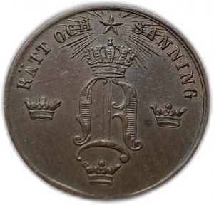 Schweden, 1/2 Erz, 1856-58,Münzfehler