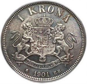 Szwecja, 1 korona, 1901 EB