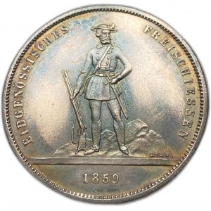 Switzerland, 5 Francs, 1859