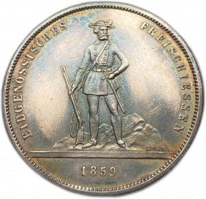 Switzerland, 5 Francs, 1859