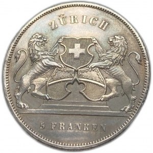 Szwajcaria, 5 franków, 1859