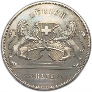 Szwajcaria, 5 franków, 1859