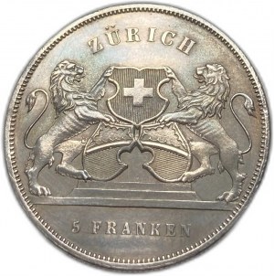 Switzerland, 5 Francs, 1859