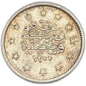 Turchia Impero Ottomano, 2 Kurush, 1861 (1277/1), estremamente raro