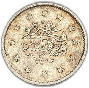 Turecko Osmanská říše, 2 Kuruš, 1861 (1255/1),Velmi vzácné