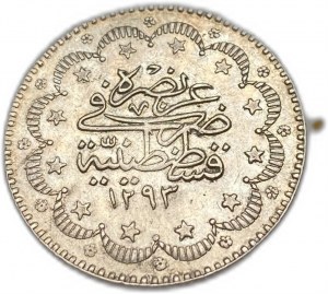 Turquie Empire ottoman, 5 Kurush, 1891 (1293/17)
