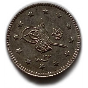 Turkey Ottoman Empire, 1 Kurush, 1897 (1293/32)