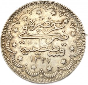 Turecko Osmanská ríša, 5 Kuruš, 1909 (1327/1)