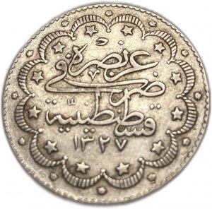 Türkei Osmanisches Reich, 10 Kurusch, 1910 (1327/2),Stichtag