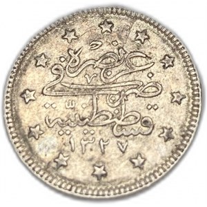 Turchia Impero Ottomano, 2 Kurush, 1913 (1327/5),Raro