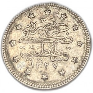Turecko Osmanská ríša, 2 Kuruš, 1913 (1327/5),Vzácne