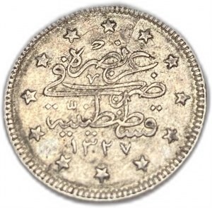 Turkey Ottoman Empire, 2 Kurush, 1913 (1327/5),Rare