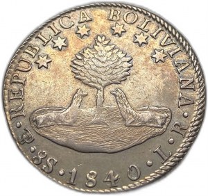 Bolívia, 8 podrážok, 1840/4 LR