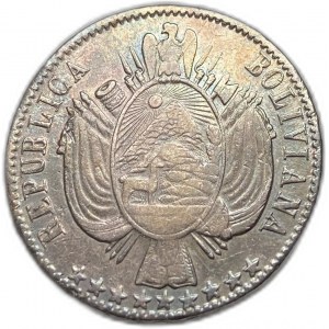 Bolivien, 1 Boliviano, 1866 PF/FP,Selten, AUNC