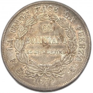 Bolivia, 1 Boliviano, 1872 FE