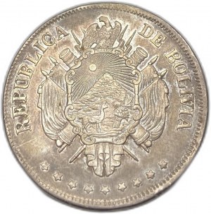 Bolívie, 1 Boliviano, 1872 FE