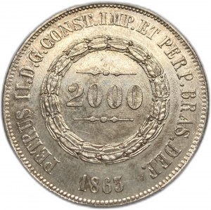 Brazílie, 2000 Reis, 1863
