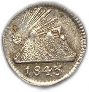 République centraméricaine, 1/4 Real, 1843 G