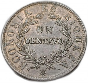 Chile, 1 Centavo, 1853 UNC Münzglanz