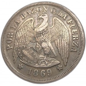Chili, 1 Peso, 1869 ⇅
