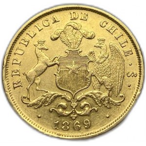 Čile, 5 pesos, 1869