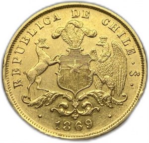 Chile, 5 pesos, 1869