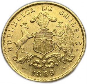 Chile, 5 Pesos, 1869