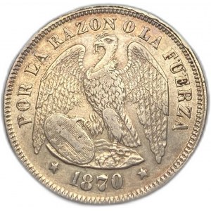 Chile, 50 centavos, 1870/68