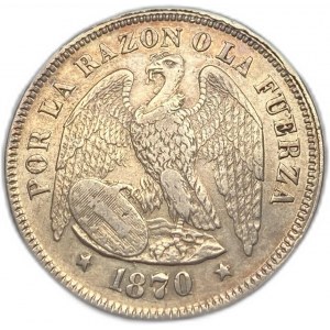 Chile, 50 centavos, 1870/68 r.