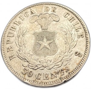 Čile, 50 centavos, 1870/68