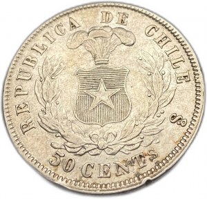 Chile, 50 centavos, 1870/68