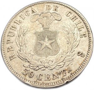 Cile, 50 Centavos, 1870/68