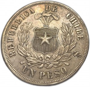 Cile, 1 peso, 1872 ⇅