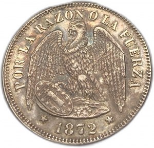 Chile, 50 centavos, 1872