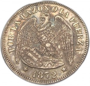 Čile, 50 centavos, 1872
