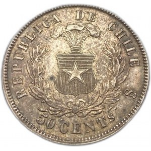 Chili, 50 Centavos, 1872