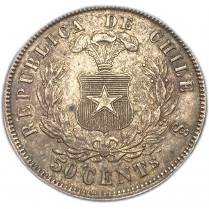 Cile, 50 Centavos, 1872