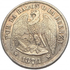 Chile, 1 Peso, 1874 ⇅