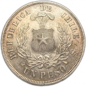 Čile, 1 peso, 1874 ⇅