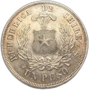Chili, 1 Peso, 1874 ⇅