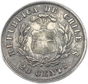 Čile, 20 centavos, 1878