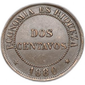 Chile, 2 centavos, 1880 r.