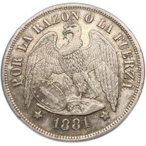 Cile, 1 Peso, 1881, ⇅