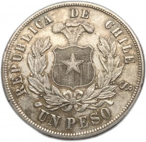 Chile, 1 peso, 1881, ⇅