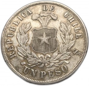 Cile, 1 Peso, 1881, ⇅